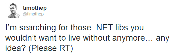 Twitter survey: all those .net libs you wouldn't want to live without anymore?